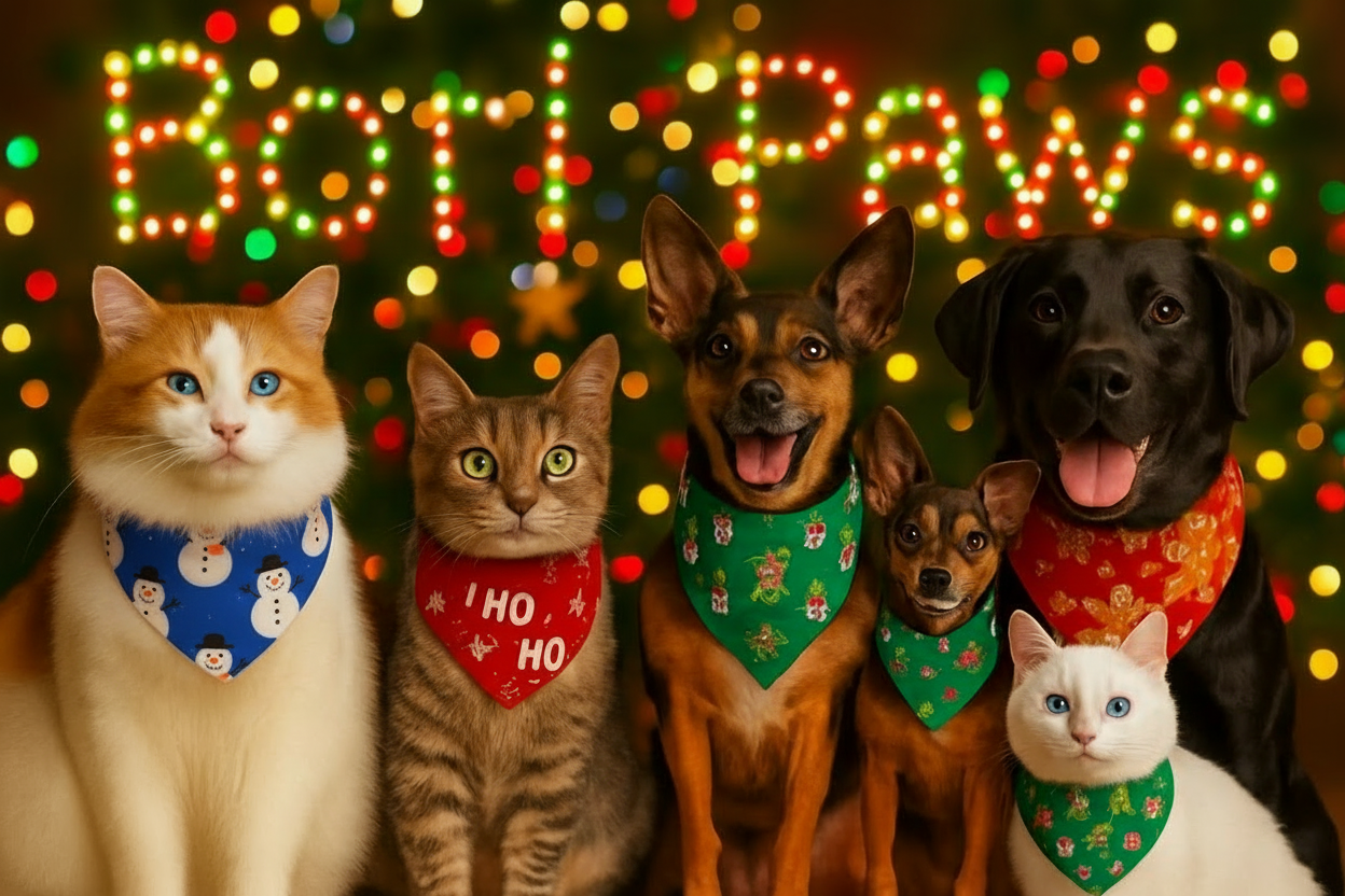 Haz que tu Mascota Brille 💫 esta Navidad 🎄 – Bandanas Festivas (Stock Limitado)