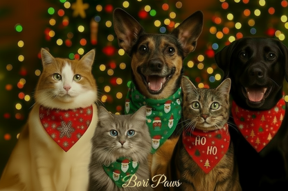 Haz que tu Mascota Brille 💫 esta Navidad 🎄 – Bandanas Festivas (Stock Limitado)