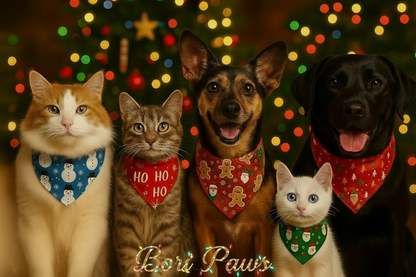 Haz que tu Mascota Brille 💫 esta Navidad 🎄 – Bandanas Festivas (Stock Limitado)